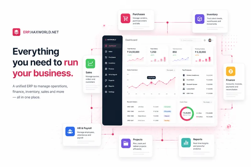 HaxWorldERP interface